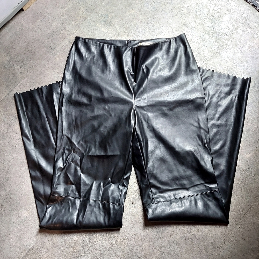 Vintage matte pvc pants lasercut detail on legs